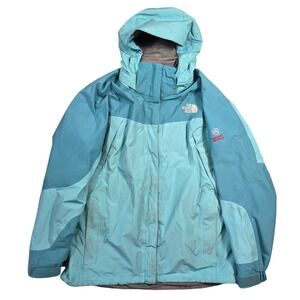 The North Face Summit Series Aqua Teal Blue Waterproof‎ Shell Jacket Womens L